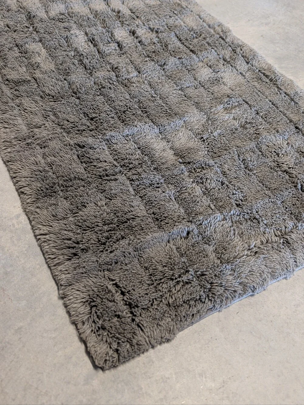 RH RESTORATION HARDWARE ribbed cotton bath math graphite